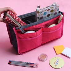 더블 지퍼 이너백 화장품 파우치 가방 여행 보조백, 더블지퍼 이너백 네이비