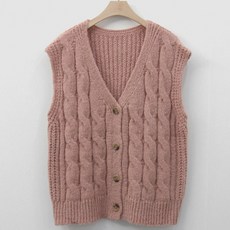 봉봉스토리 사랑의 꽈배기 임산부 니트조끼