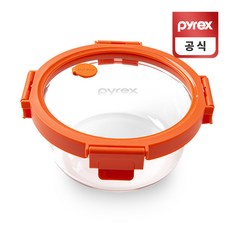 파이렉스 스팀 앤 올 글라스 원형 밀폐용기 Orange 650ml, 1개