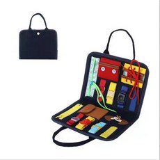 兒童學習板安靜書，拉鍊幼嬰兒益智毛氈手工DIY玩具, 1個, 藍色;通用款