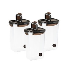 나누담 클래식 시리얼 잡곡통 오픈캡 밀폐용기 1.4L, 혼합색상, 3개