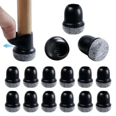 16PCS 의자 다리 보호대 미끄럼 방지 실리콘 360 나무 바닥용 펠트 패드 바닥 포장 두꺼운 가구 커버, 2_Side Length