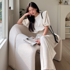 ShareU 女款5分設計袖T恤+鬆緊帶寬褲