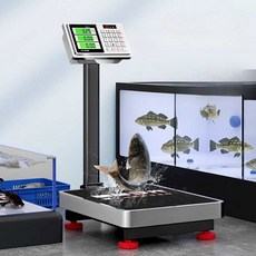 수산 시장 방수 저울 정육점 마트 산업용 마트 횟집, 1개, 스틸 버튼 100kg 레드 30x40