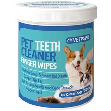 CY VETPAWS 寵物潔牙指套濕紙巾 狗狗貓咪適用 清潔牙齒 預防口臭 50片裝, 1個, 1個裝