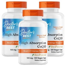 닥터스베스트 하이 앱솔션 CoQ10 100mg 베지 캡, 120정, 3개