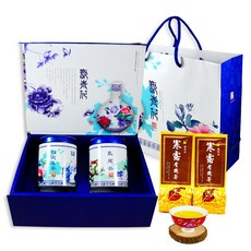 鑫龍源有機茶園 藝貢青花杉林溪頂級有機高山茶葉禮盒2罐組(50g/罐-共100g)有機驗證 有機認證 有機禮盒 有機茶, 1個