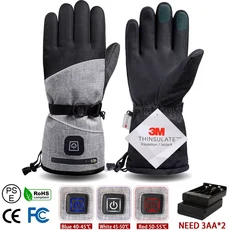 3M 면 난방 장갑 겨울 손 따뜻하게 전기 열 사이클링 오토바이 자전거 스키 야외, 05 Bk Heating glove AA