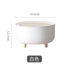 욕실용 목재 쓰레기통 높은 포함 창의적인 프레스 커버 주방, White 2L