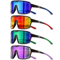 디오큐 스포츠 선글라스 남성 자외선 차단 사이클링 야구 안경 경량 빅 프레임 산악 자전거 고글, 3pcs g en d blue rple, 71 llimeters