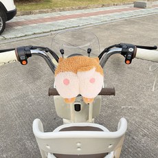 兒童機車防撞頭神器 機車龍頭防撞枕 摩托車防撞墊 前方防止撞頭, 圓形柯基【防撞墊】（鬆緊無卡扣）, 1個