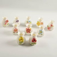 陶瓷手工捏花小花瓶擺件, 招財瓶隨機發貨8個