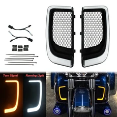 오토바이 LED 페어링 하부 그릴 라이트 할리 투어링 14-24 CVO 스트리트 글라이드 일렉트라 로드 울트라 FL, 01 Lower Grill Light A