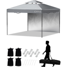 텐트 천둥천막 접이식 캐노피 천막 지붕형 몽골텐트 접이식 캐노피차양막 행사용 방수, 그레이