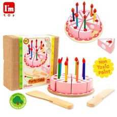 아임토이 파티케이크 소꿉놀이 주방놀이 생일 케이크자르기 원목완구 +Y0711JS, ##상품선택#