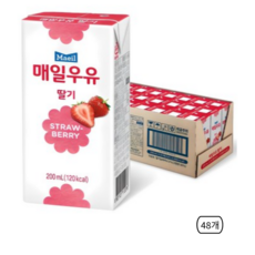 매일우유 멸균 딸기, 200ml, 48개