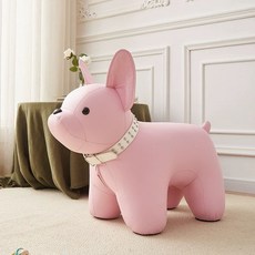 현관스툴 강아지 동물 낮은 신발 인테리어 거실 풋스톨 디자인 카페 의자 캐릭터 매장 귀여운, C. 불도그 분홍색 평철 테두리