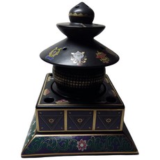一切如來寶篋印陀羅尼五輪佛塔煙供爐(正方形)陶瓷煙供爐，祭祀祈福，心靈平靜, 1個