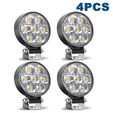 미니 2.5인치 자동차 작업등 LED 바 4x4 7 오프로드 SUV ATV 트랙터 12-24V 원형 오토바이 라이트, 02 4PCS