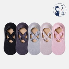 NicoFun 愛定做 五雙毛巾底芭蕾舞鞋防滑襪，瑜珈襪空中瑜珈止滑襪，運動室內襪，女襪22-24.5cm
