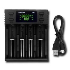 台灣製 18650 電池充電器 液晶顯示 雙槽獨立迴路 USB供電 3號4號電池適用, 1個, 【4槽】LiitoKala鋰電池充電器