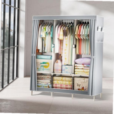 옷방 옷장 조립식 시스템 비키니 간이 행거 옷걸이행거 드레스룸 59000EA 1EA, 싱글 옷장 연브라운