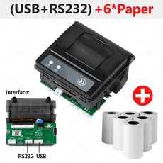 58mm 임베디드 열전사 영수증 프린터 미니 모듈 RS232 TTL 직렬 포트 지원 ESC POS 명령 9V 저소음