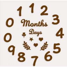 레몬스튜디오 펠트 레터링 아기 셀프촬영소품 백일 돌잔치 셀프촬영, 다크브라운, 1세트