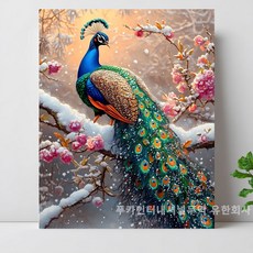 티레오 캔버스형 보석십자수 DIY 키트 40 x 50cm 액자형 풍수 장식품 돈들어오는 거실 현관 인테리어 실내 대형 그림 3D 원형 비즈, 1개, PK-5179 부자 공작