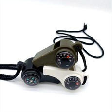 40cm 목걸이 줄 서바이벌 구조 나침반 온도계 호루라기 호각 휘슬, 1개, 블랙