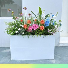 플랜트 화분 박스 사무실 조화 화단 나무 인조 베란다, 핑크 선플라워 윙클로버