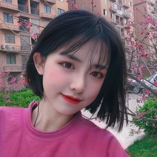 成人娃娃裝扮假髮‧bobo頭包臉蓬鬆自然空氣瀏海 - 短直髮 / 黑色, 1個