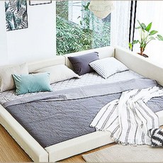 드레스팜 저상형 아기침대 가드형 라텍스매트리스 패밀리침대 SS+SS, 그레이
