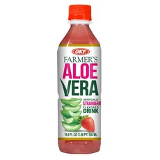 OKF 파머스 알로에 베라 음료 딸기 16.9액량 온스 OKF Farmer's Aloe Vera Drink Strawberry 16.9 Fluid Ounce (Pack o, 946ml