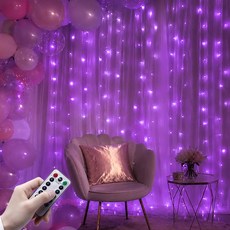 KELAKE LED 줄조명 와이어 전구 200구 20m USB 포트 꼬마 전구 리모콘포함, 1개, 퍼플