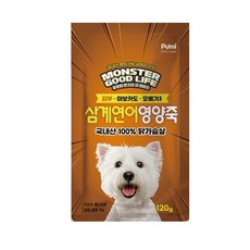 푸르미 반려동물 몬스터 굿 라이프 영양죽 파우치, 삼계연어, 120g, 24개