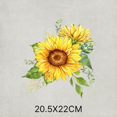 이로나 해바라기 패브릭 열전사 스티커 티셔츠 에코백 쿠션 전사용 DIY 리폼, 1개, 싱글 해바라기