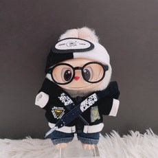 팝마트 라부부 1세대 2세대 3세대 인형옷 17cm인형 헤드밴드 자켓 청바지 캔버스 신발 안경 세트, 블랙 헤드밴드 자켓 청바지 안경 세트 (인형 제외), 라부바 의류의 1세대  2세대  3세대에는 인형이 포함
