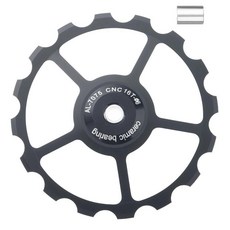 자전거 뒷 변속기 자키 휠 세라믹 베어링 풀리 도로 가이드 롤러 아이들러, 13. black 16T, 1개