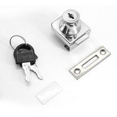 玻璃櫃鎖 商場展示櫃門鎖 酒櫃小玻璃門鎖 單雙門櫥窗玻璃櫃鎖, 407鐵單門鎖（獨立鑰匙）, 1個