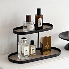 2단 화장품 향수 차키 트레이 진열장, 베이지