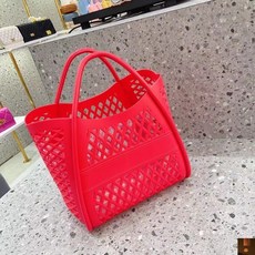 물빠지는 목욕 바구니 실리콘백 가방 사우나 젤리백 수영장 보라 AD퍼플 07.빨간색, H. 빨간색