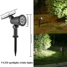 쿠쿠스토어 태양 정원 조명 야외 LED 중공 새겨진 경로 잔디 스포트 라이트 장식 거리, 01 4PCS, 02 White light