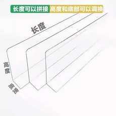 櫥櫃擋板 櫥櫃擋板 透明底部踢腳板縫隙遮醜防塵支撐腳背板防油污, 1個