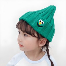Woojooi 童款表情圖案針織毛帽