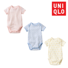 [매장정품] 유니클로 BN Joy Of Print 코튼메쉬 이너바디수트 반팔 통기성 좋은 아기옷