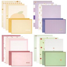 KSIWRE 문구 편지 및 봉투 48개 귀여운 동물 스타일 필기 키트 카와이 종이 세트 194616, KSIWRE 문구 편지 및 봉투 48개, 귀여운 동물