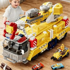토요요 자동차 장난감 대형 구조 트럭 세트 소방차 경찰차 미니카 어린이 역할놀이 완구 어린이날 선물QZ-JY1, 1개, 공사 구조차 세트