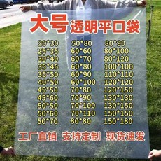 高壓平口袋 防塵透明塑料包裝袋 加厚防潮收納袋, 1個, 寬40*長50釐米 100個 ,雙面8絲偏厚款
