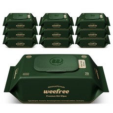 위프리 카밍 그린 엠보싱 아기물티슈, 10개, 70매, 75g